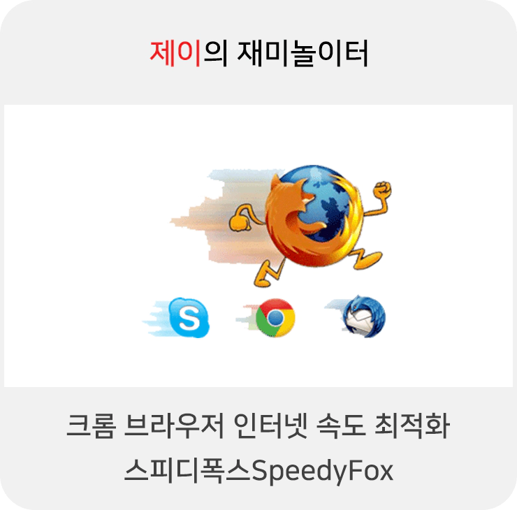 크롬 브라우저 인터넷 속도 최적화하기 SpeedyFox