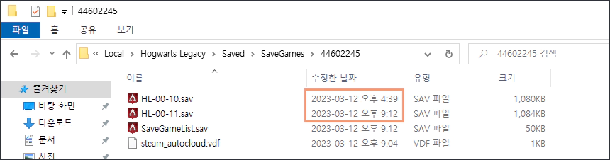호그와트 레거시 세이브 파일 저장 위치 및 오프라인 백업 방법 - 3