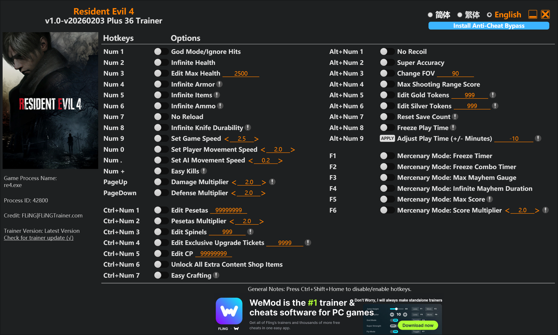바이오하자드 RE4 트레이너 +36 FLiNG [v1.0-v20260203+] 다운로드 - 1