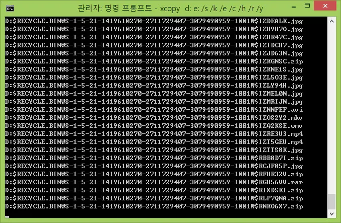 xcopy 명령어로 프로그램 설치 없이 하드 디스크 복사 및 백업하는 법 - 3