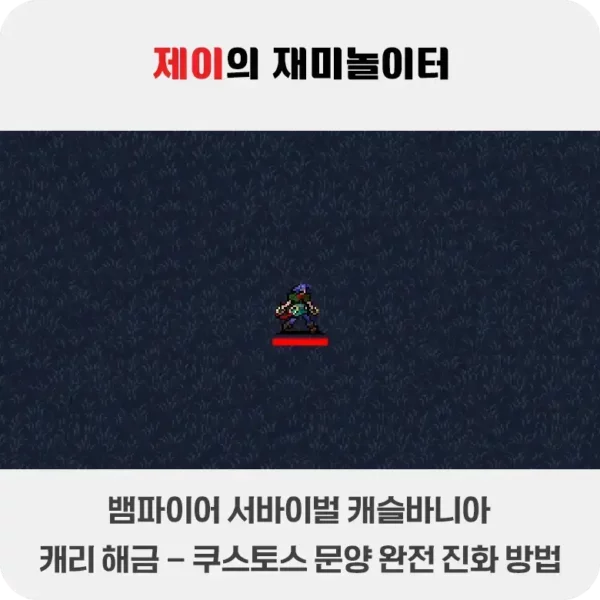 뱀파이어 서바이벌 캐슬바니아 캐리 해금 - 쿠스토스 문양 완전 진화 방법 - 4